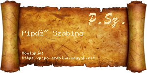 Pipó Szabina névjegykártya